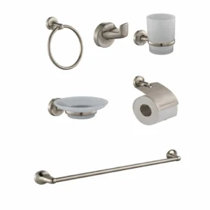 JUEGO DE ACCESORIOS SATINADO PARA BAÑO F