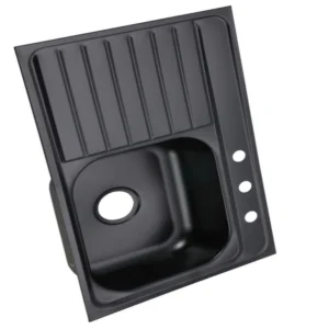 TARJA DE EMPOTRAR NEGRA ACERO INOXIDABLE 80X50CM IZQUIERDA