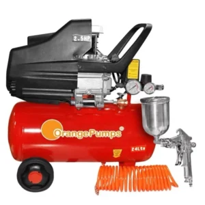 COMPRESOR DE AIRE 2HP + 24L + KIT PISTOLA MANGUERA