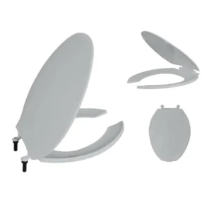 ASIENTO WC REDONDO ABIERTO GRIS MOD 90